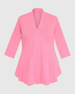 Women Alembika Tops & Tunics<Gloria V-Neck Tunic Top, Bazooka