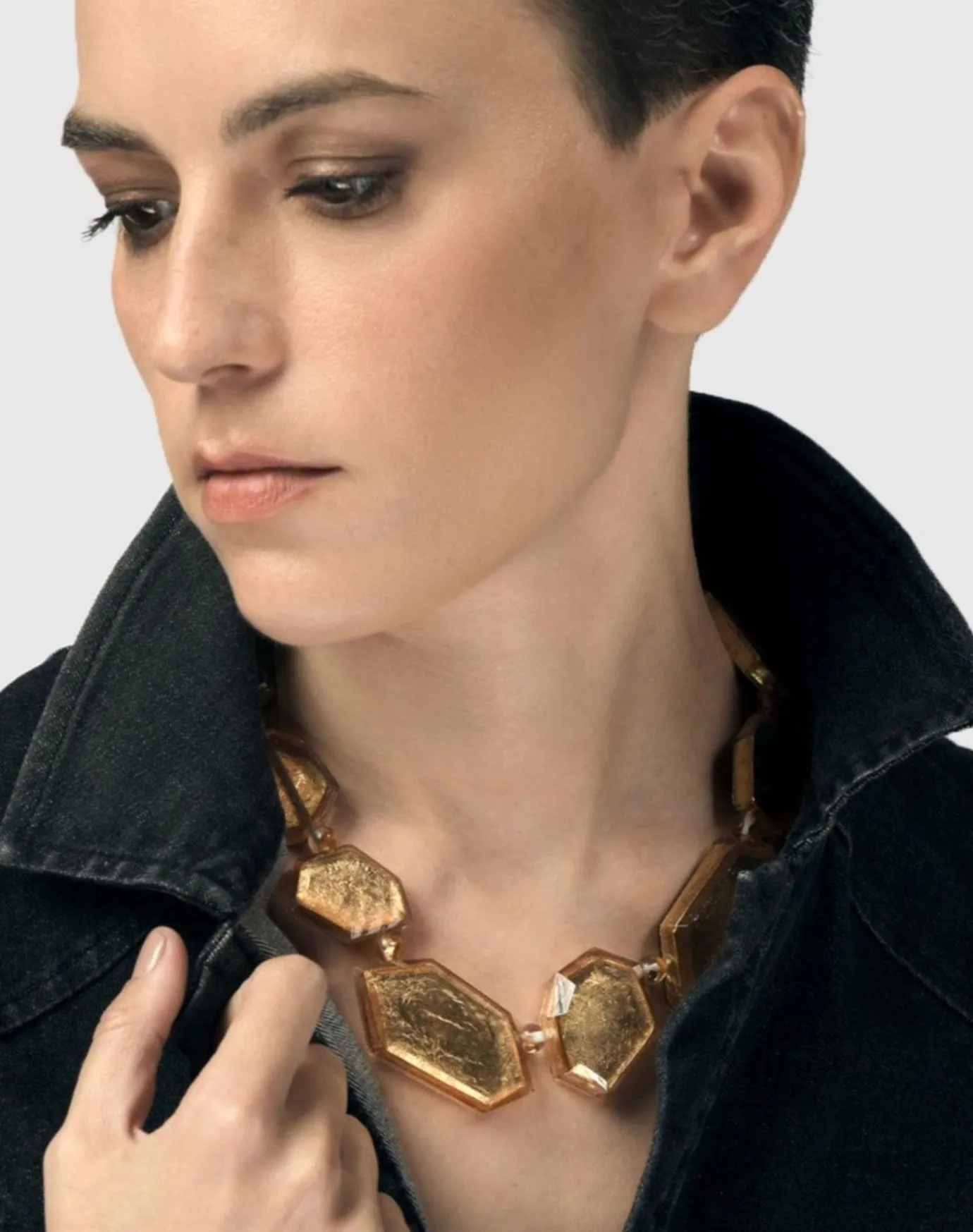 Women Alembika Jewelry<Glory Faceted Bead Necklace, Gold