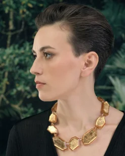Women Alembika Jewelry<Glory Faceted Bead Necklace, Gold