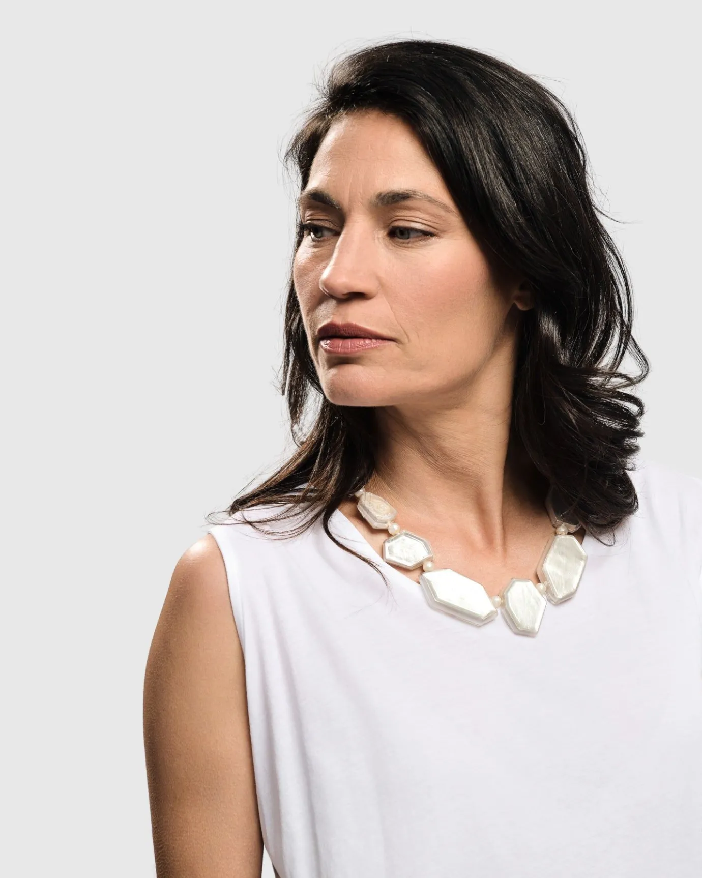 Women Alembika Jewelry<Glory Faceted Bead Necklace, Frost
