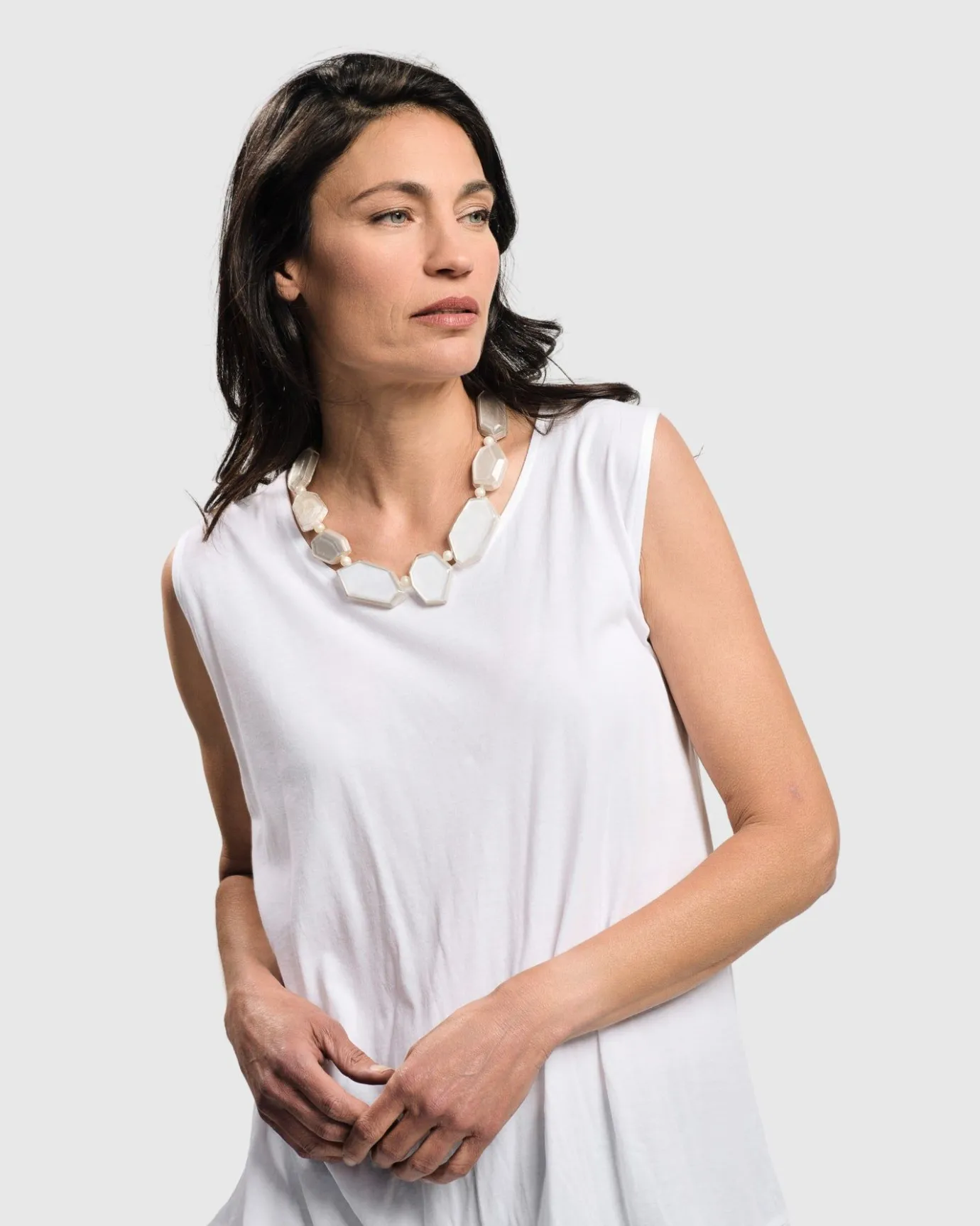 Women Alembika Jewelry<Glory Faceted Bead Necklace, Frost