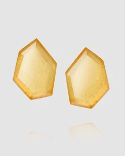 Women Alembika Accessories<Glory Faceted Clip Earrings, Gold