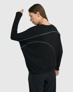 Women Alembika Tops & Tunics<Go-To Drop Sleeve Top, Black