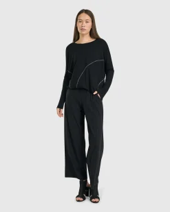 Women Alembika Tops & Tunics<Go-To Drop Sleeve Top, Black