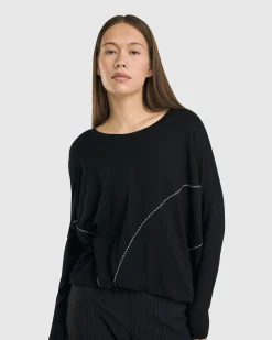 Women Alembika Plus<Go-To Drop Sleeve Top, Black