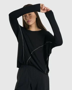 Women Alembika Plus<Go-To Drop Sleeve Top, Black