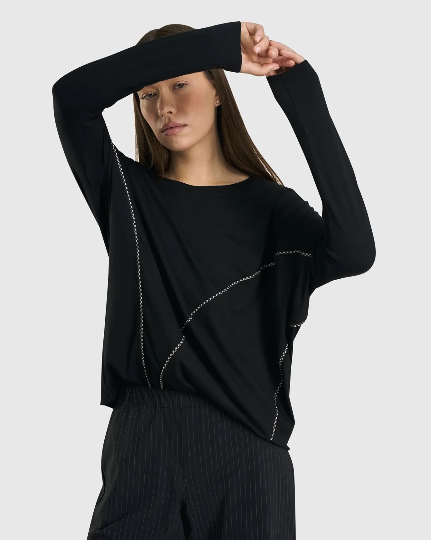 Women Alembika Plus<Go-To Drop Sleeve Top, Black