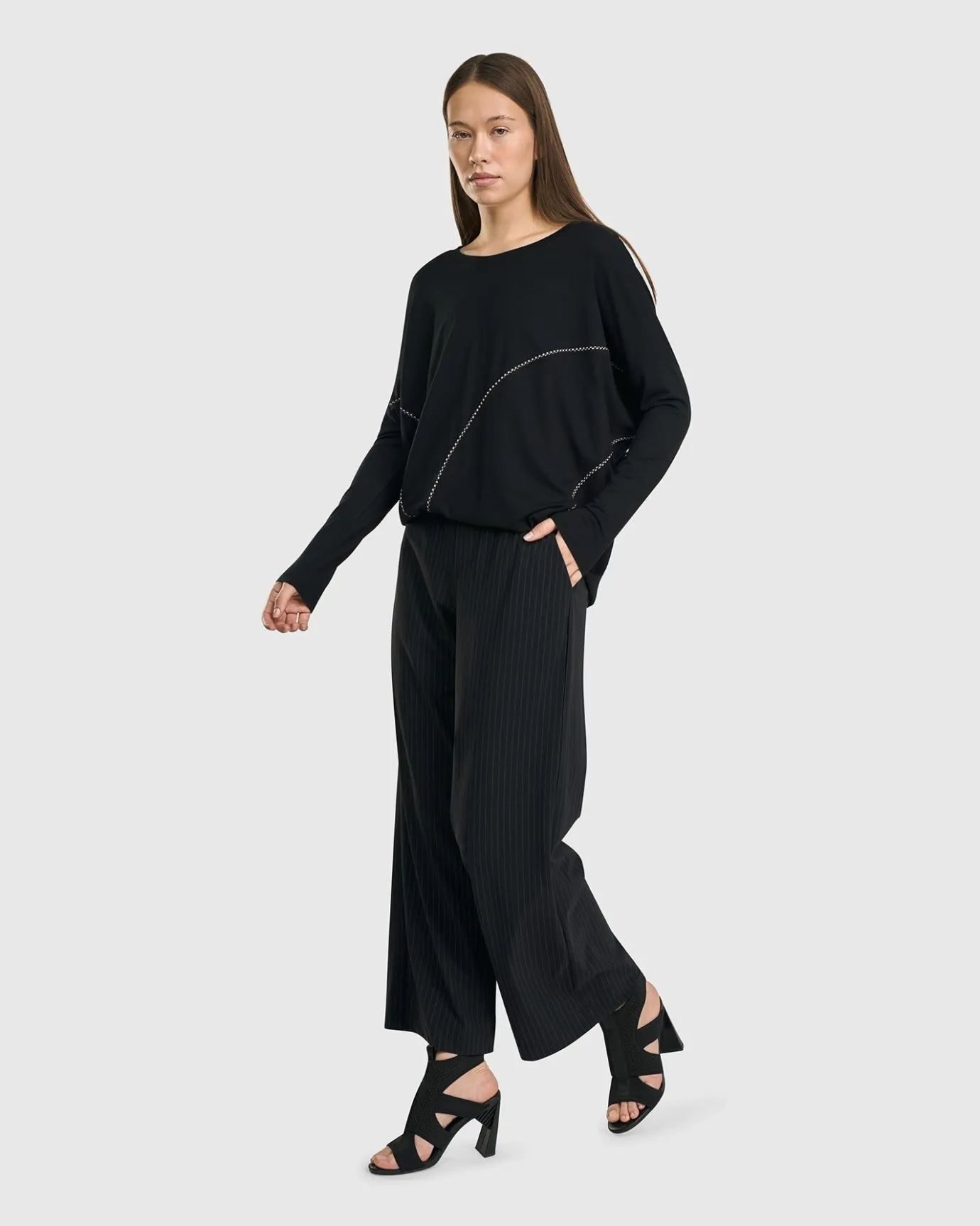 Women Alembika Plus<Go-To Drop Sleeve Top, Black