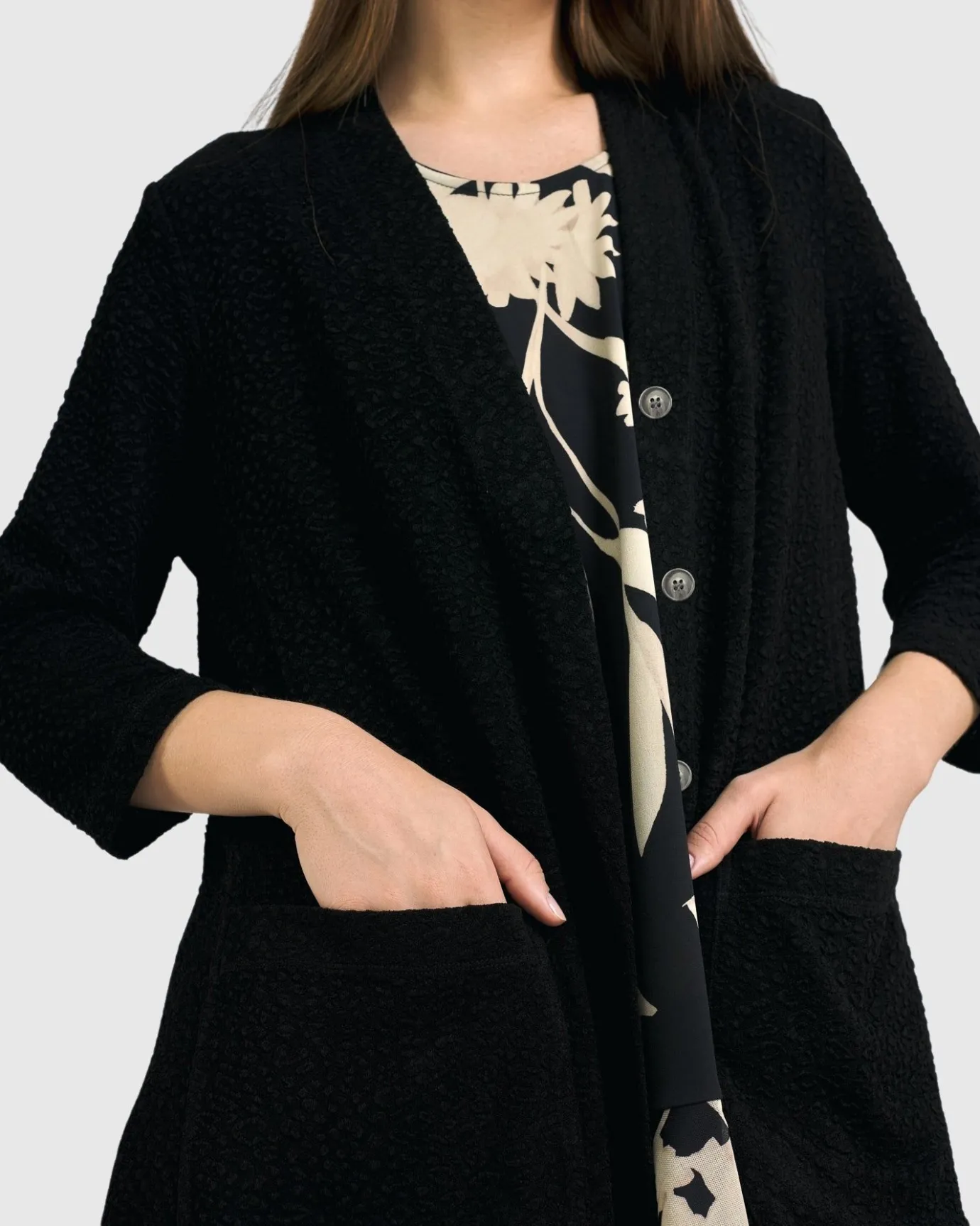 Women Alembika Plus<Granite Cardi Jacket, Black