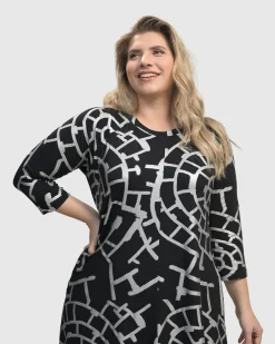 Women Alembika Plus<Hypnotic A Line Dress, Silver