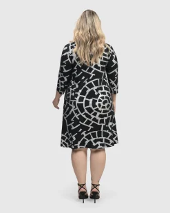 Women Alembika Plus<Hypnotic A Line Dress, Silver