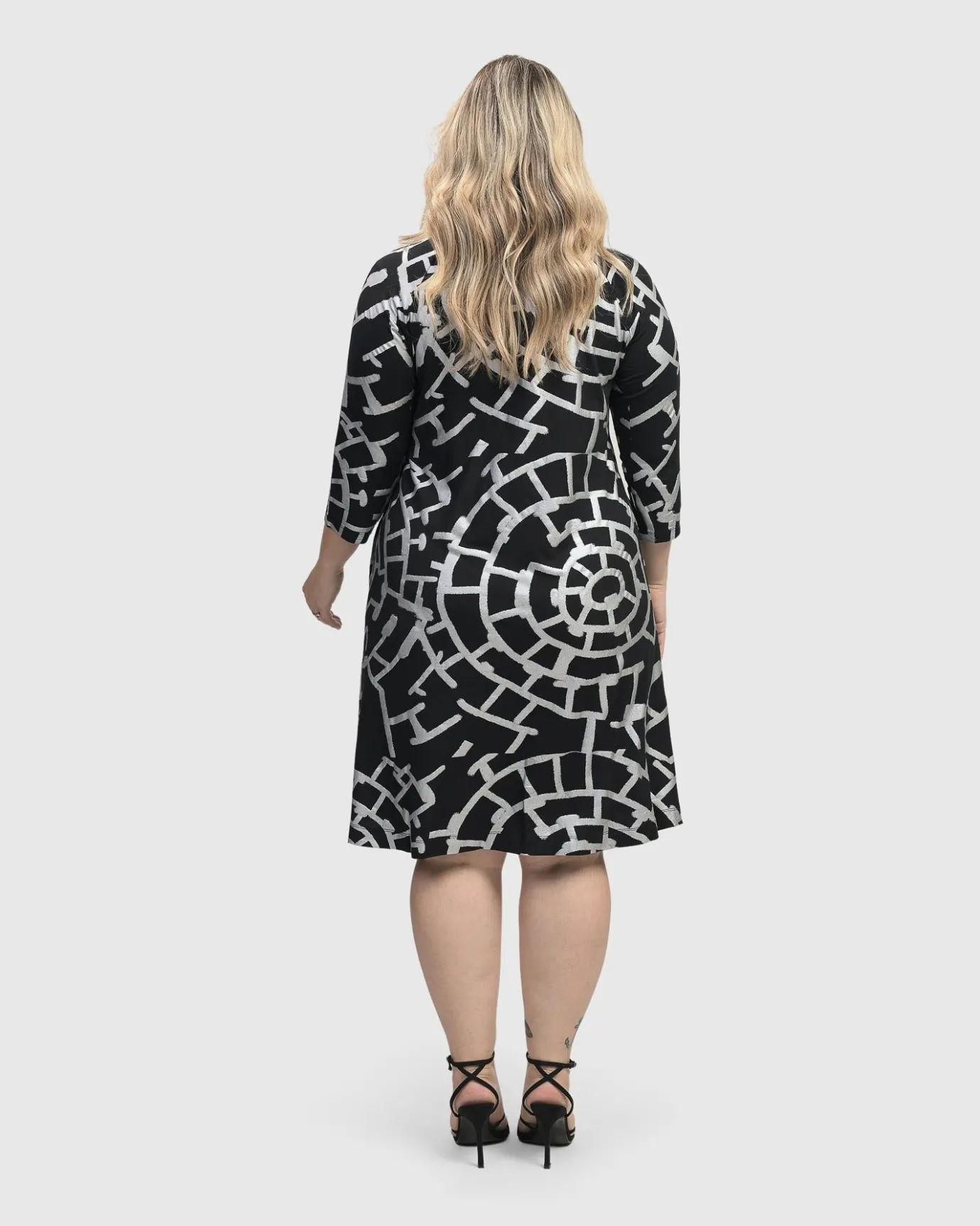 Women Alembika Dresses<Hypnotic A Line Dress, Silver