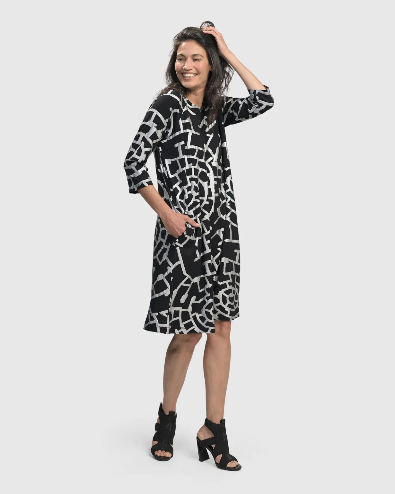 Women Alembika Dresses<Hypnotic A Line Dress, Silver