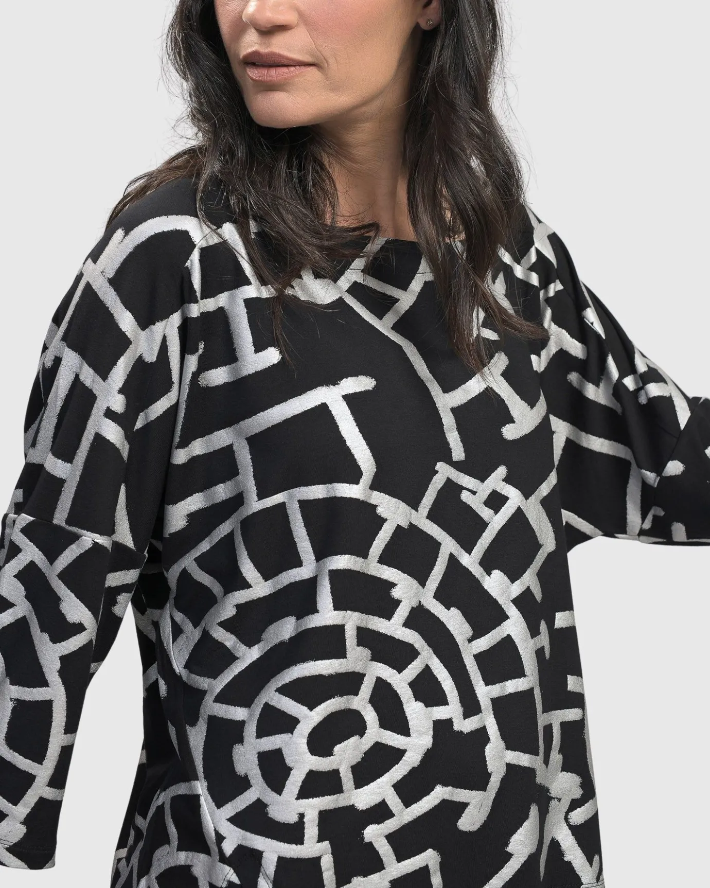 Women Alembika Plus<Hypnotic Cutaway Boxy Top, Silver