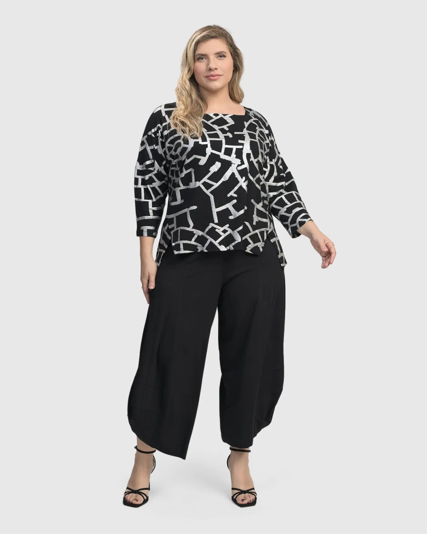 Women Alembika Plus<Hypnotic Cutaway Boxy Top, Silver