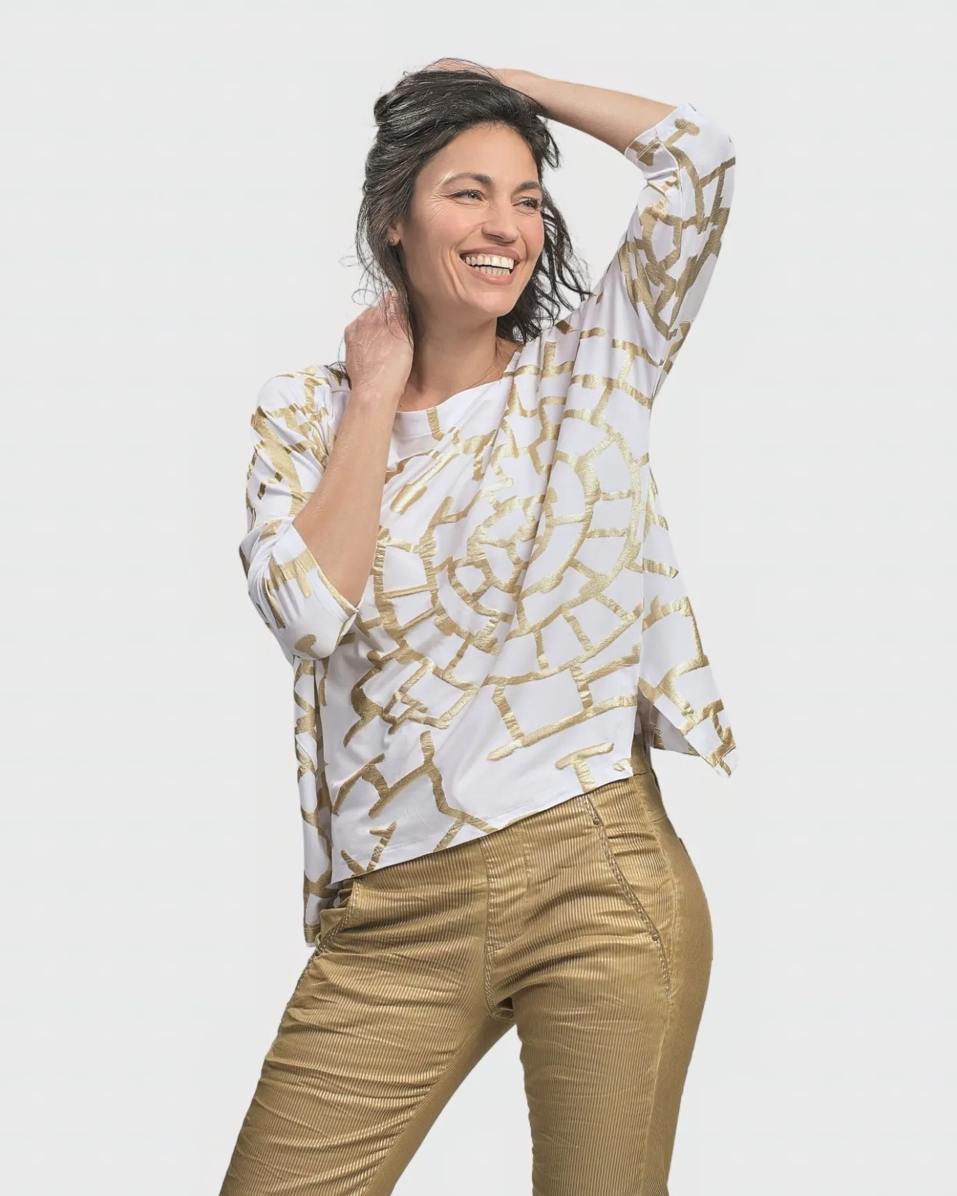 Women Alembika Tops & Tunics<Hypnotic Cutaway Boxy Top, Gold