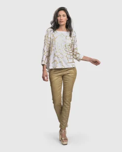 Women Alembika Tops & Tunics<Hypnotic Cutaway Boxy Top, Gold