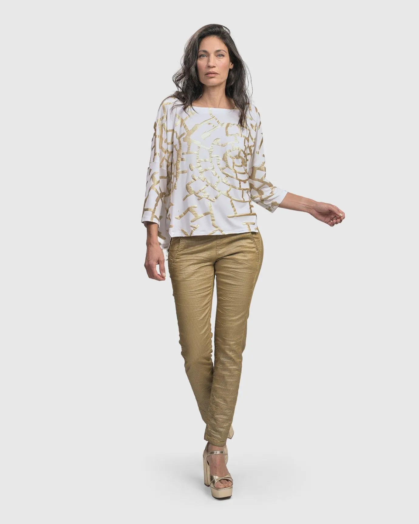 Women Alembika Tops & Tunics<Hypnotic Cutaway Boxy Top, Gold