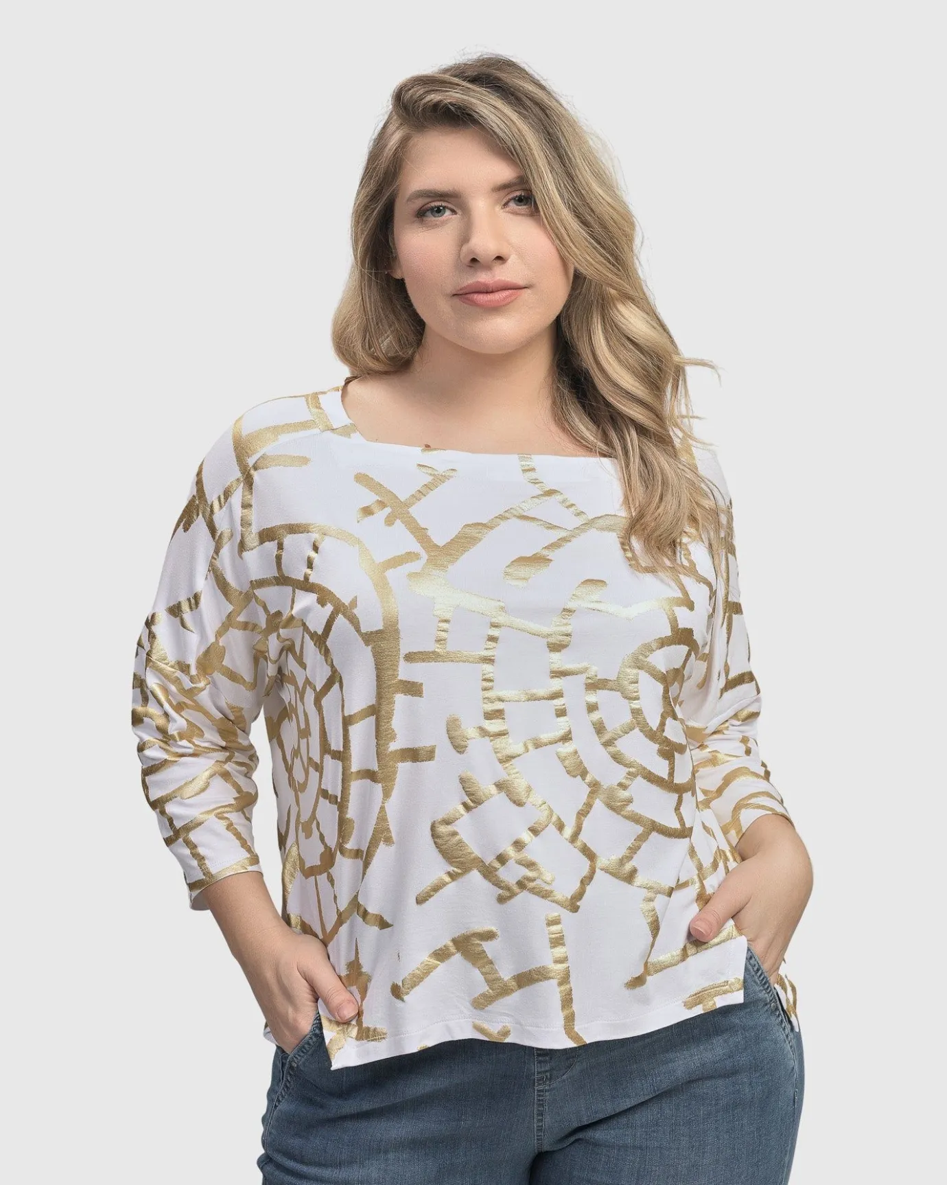 Women Alembika Tops & Tunics<Hypnotic Cutaway Boxy Top, Gold