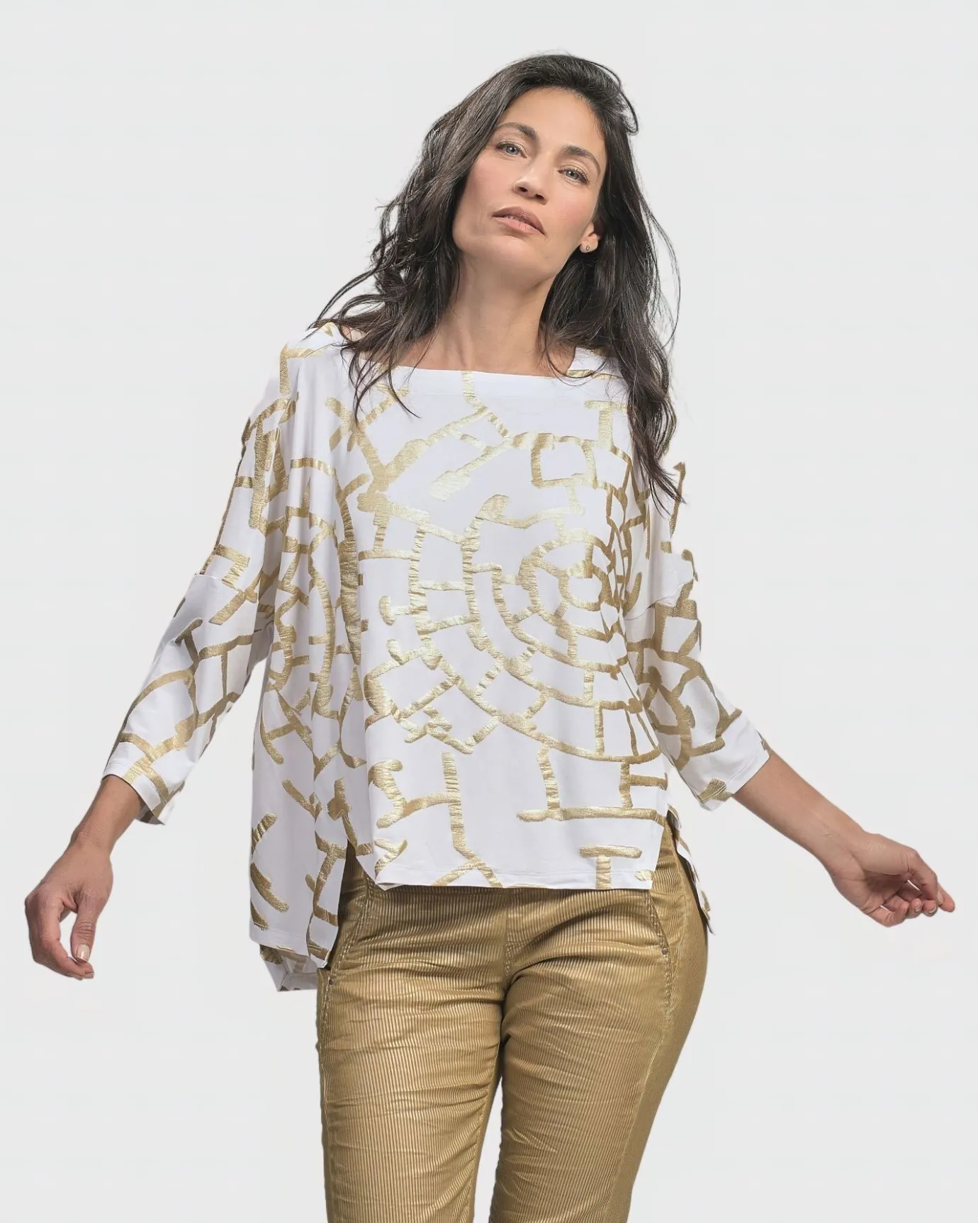 Women Alembika Tops & Tunics<Hypnotic Cutaway Boxy Top, Gold