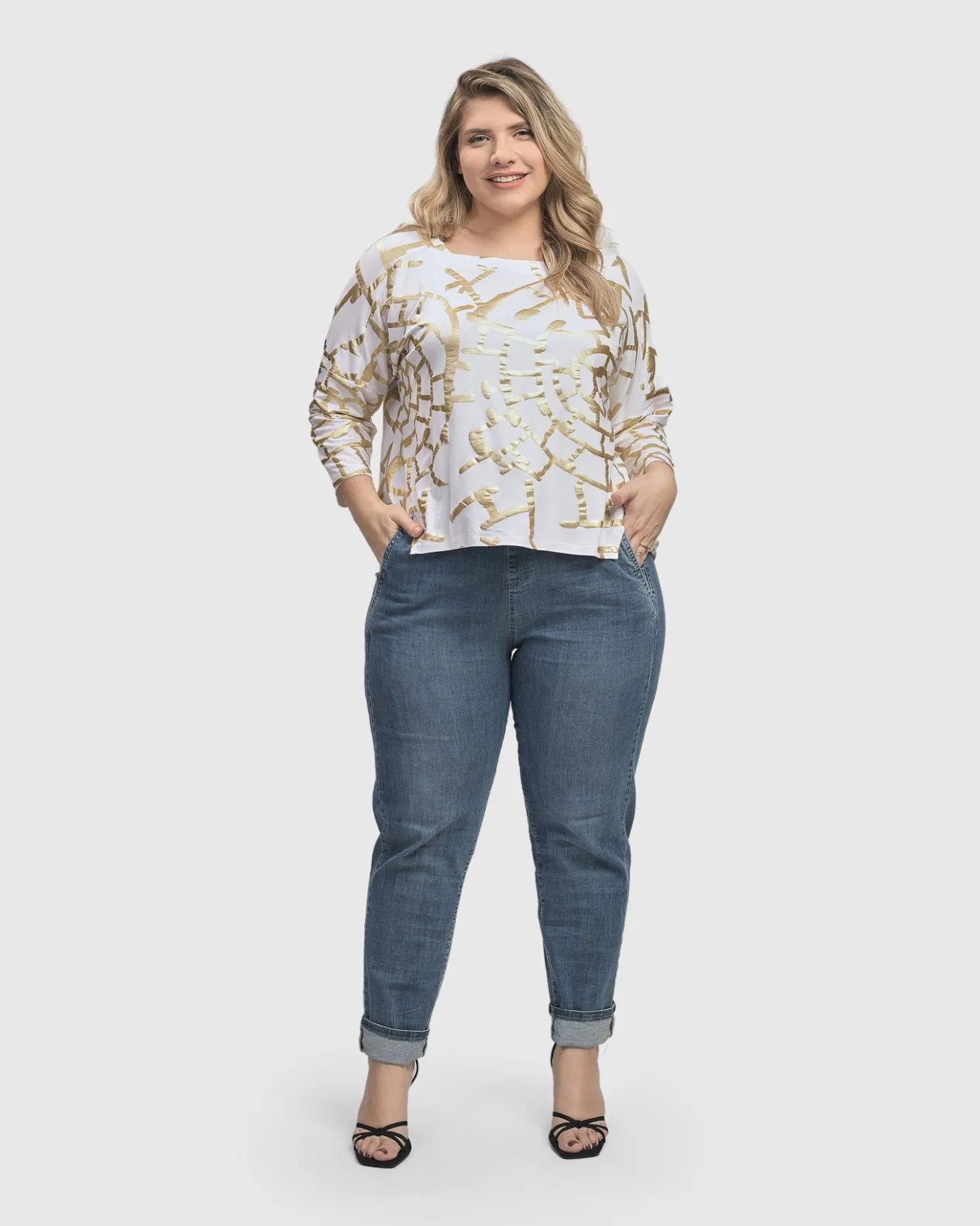 Women Alembika Tops & Tunics<Hypnotic Cutaway Boxy Top, Gold