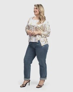 Women Alembika Tops & Tunics<Hypnotic Cutaway Boxy Top, Gold