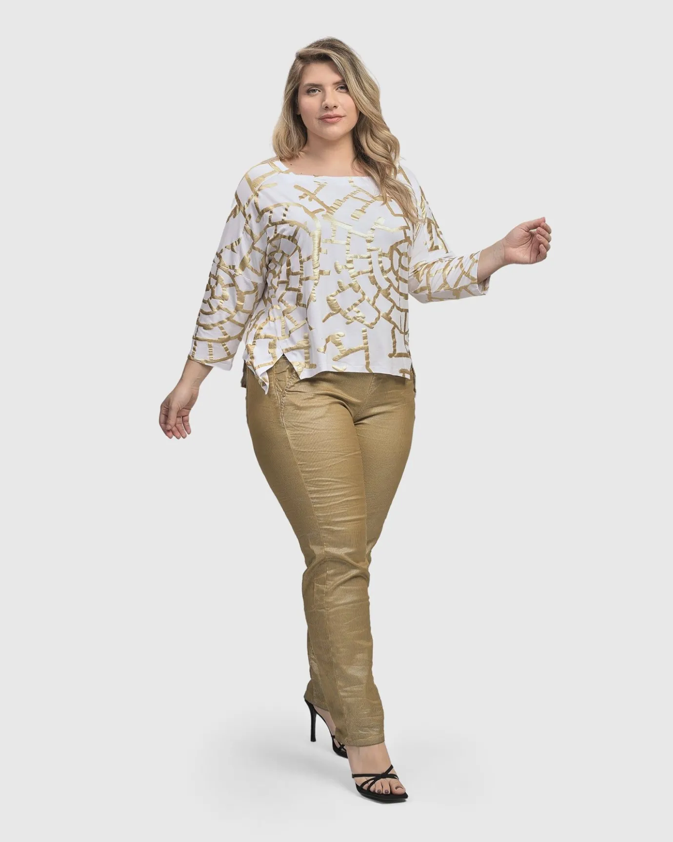 Women Alembika Tops & Tunics<Hypnotic Cutaway Boxy Top, Gold