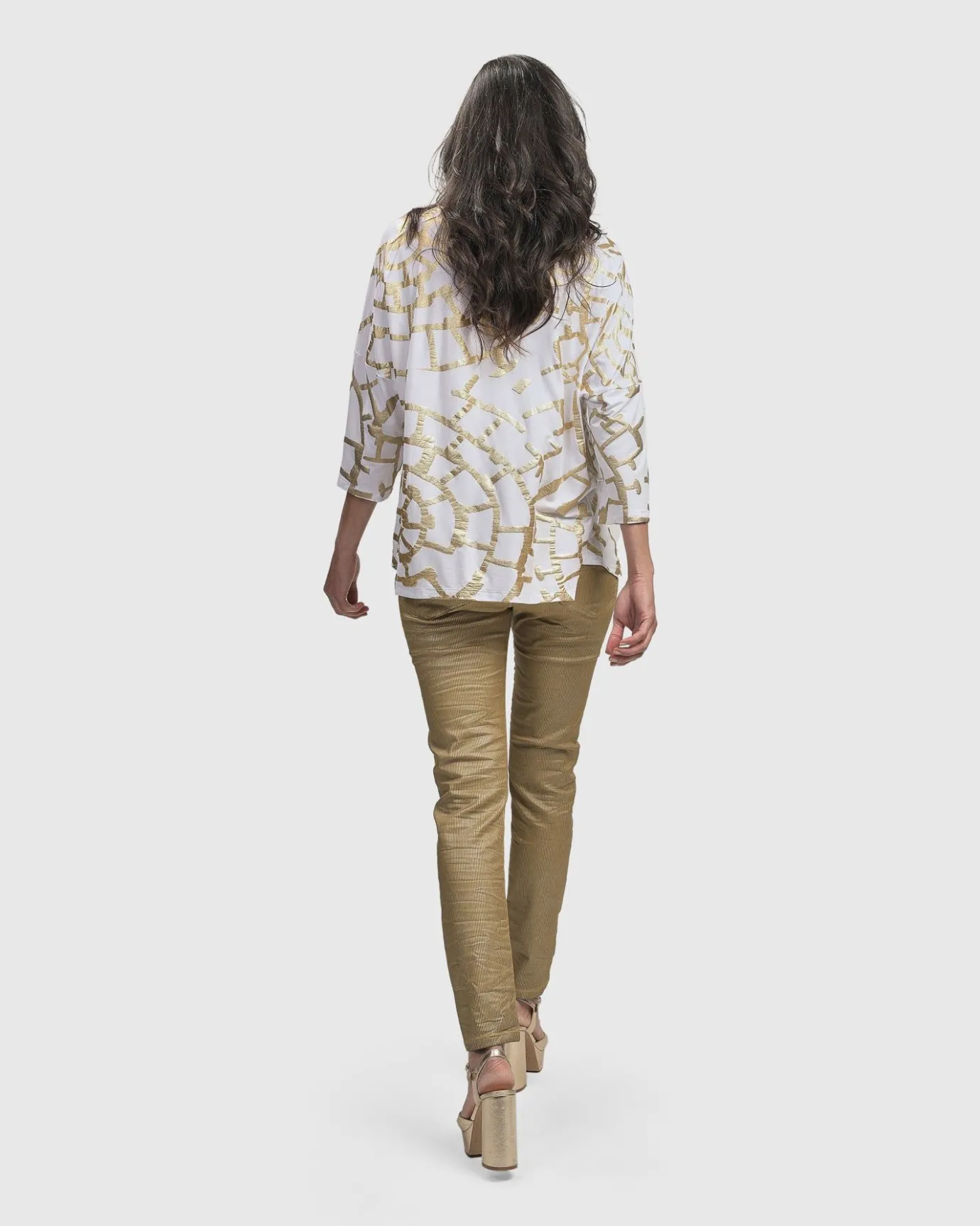 Women Alembika Tops & Tunics<Hypnotic Cutaway Boxy Top, Gold