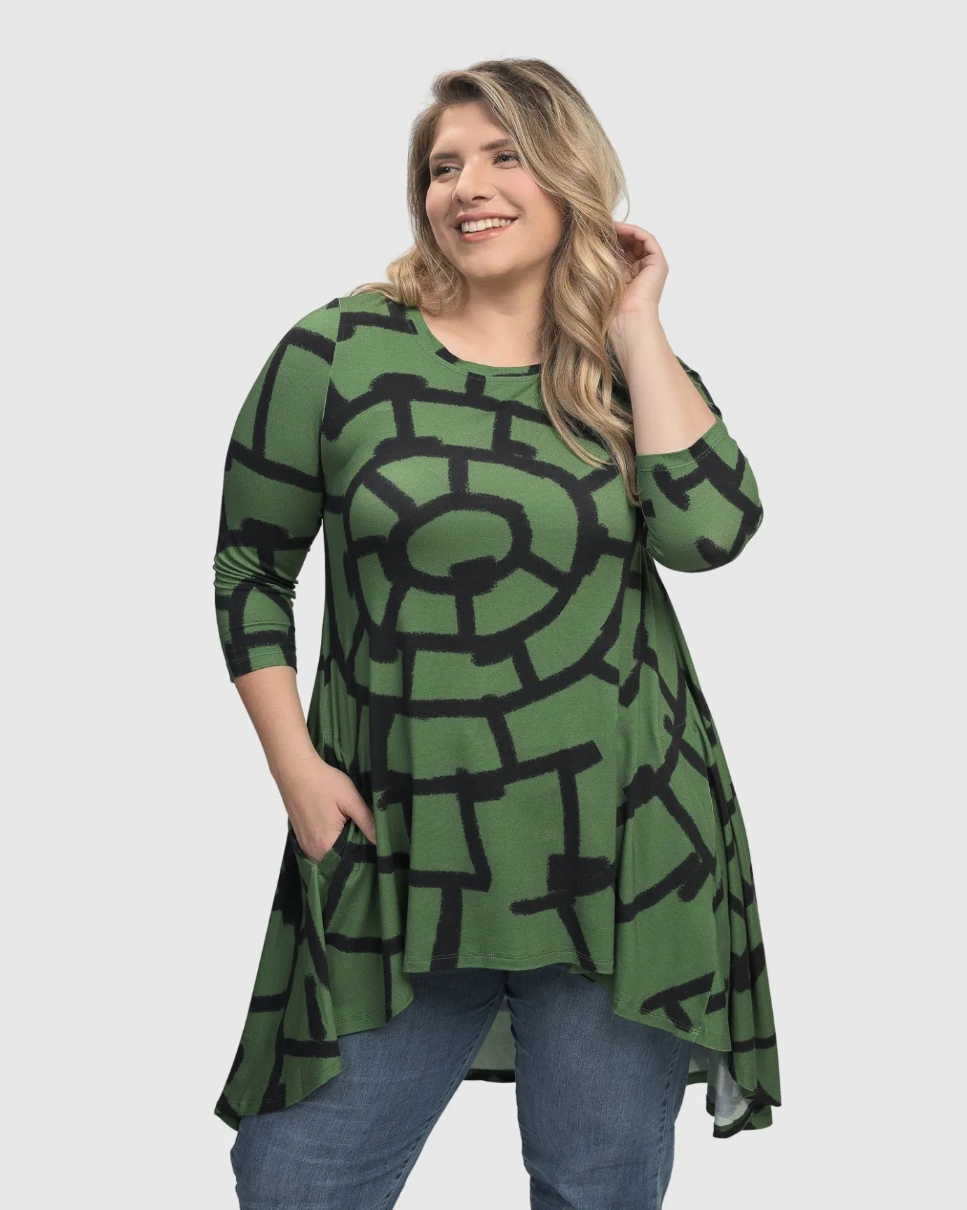 Women Alembika Plus<Hypnotic Hi-Lo Tunic Top, Clover