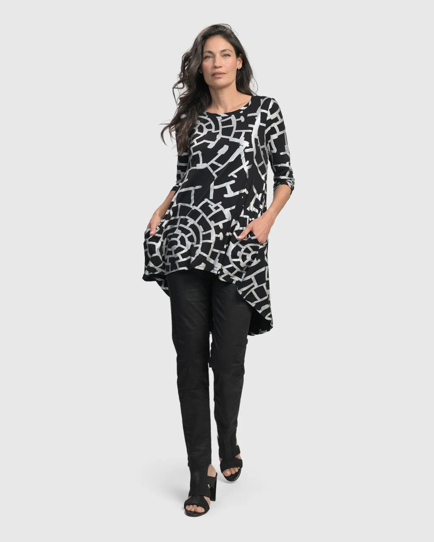 Women Alembika Plus<Hypnotic Hi-Lo Tunic Top, Silver
