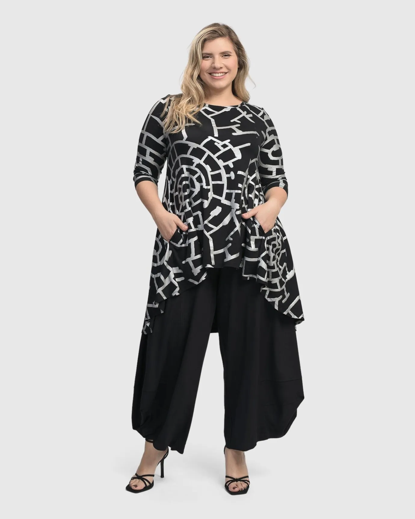 Women Alembika Plus<Hypnotic Hi-Lo Tunic Top, Silver