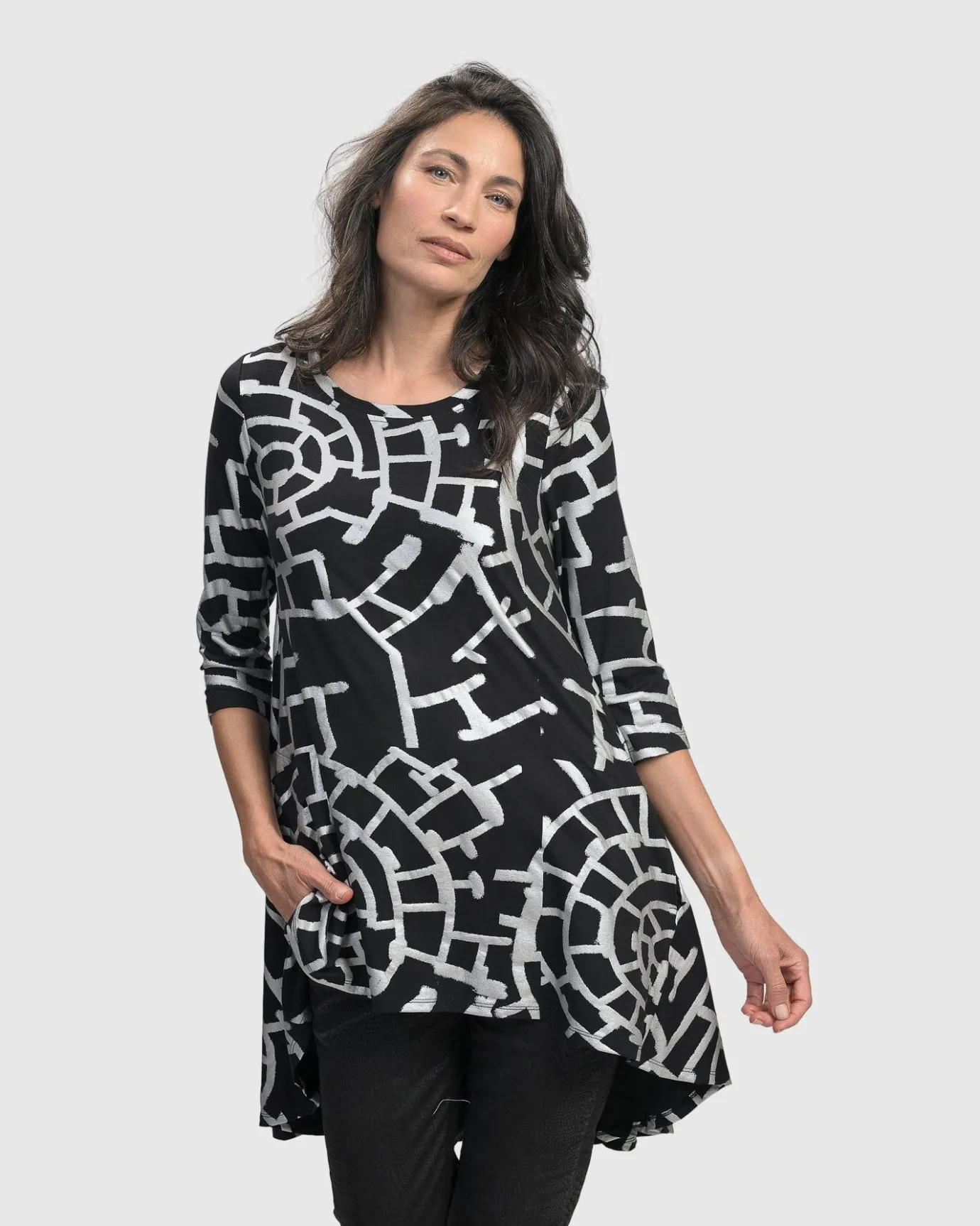 Women Alembika Plus<Hypnotic Hi-Lo Tunic Top, Silver