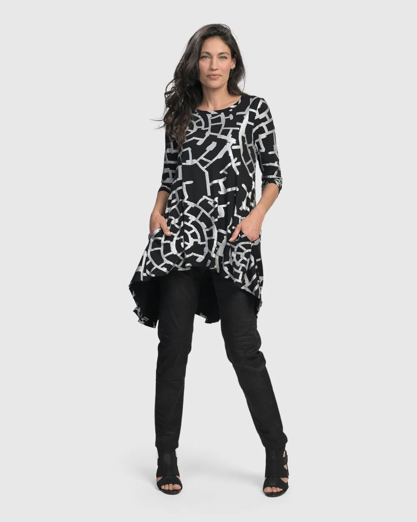 Women Alembika Plus<Hypnotic Hi-Lo Tunic Top, Silver