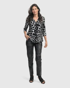 Women Alembika Tops & Tunics<Hypnotic Signature V Neck Top, Silver
