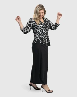 Women Alembika Tops & Tunics<Hypnotic Signature V Neck Top, Silver