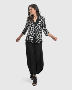 Women Alembika Tops & Tunics<Hypnotic Signature V Neck Top, Silver