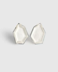 Women Alembika Accessories<Ice Faceted Clip Earrings, Frost