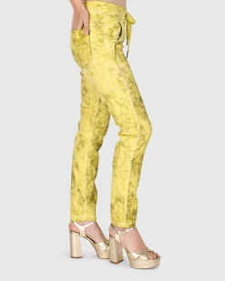 Women Alembika Pants & Skirts<Iconic Stretch Jeans, Citron