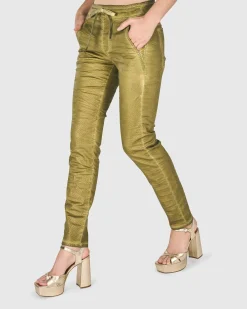 Women Alembika Pants & Skirts<Iconic Stretch Jeans, Green Snake