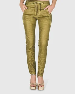 Women Alembika Pants & Skirts<Iconic Stretch Jeans, Green Snake