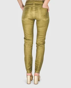 Women Alembika Pants & Skirts<Iconic Stretch Jeans, Green Snake