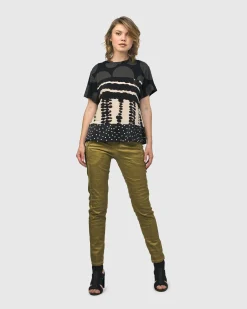 Women Alembika Pants & Skirts<Iconic Stretch Jeans, Green Snake