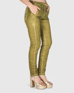 Women Alembika Pants & Skirts<Iconic Stretch Jeans, Green Snake
