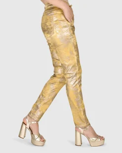 Women Alembika Pants & Skirts<Iconic Stretch Jeans, Honey Gold