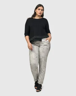 Women Alembika Pants & Skirts<Iconic Stretch Jeans, Marble