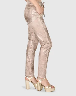 Women Alembika Pants & Skirts<Iconic Stretch Jeans, Rose Gold Nude