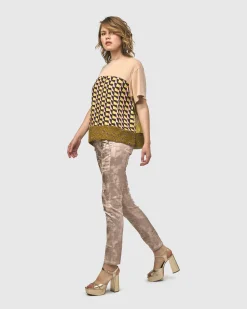 Women Alembika Pants & Skirts<Iconic Stretch Jeans, Rose Gold Nude