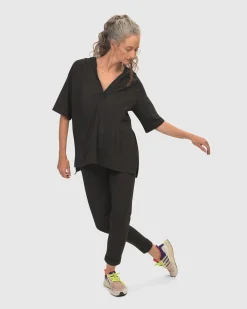 Women Alembika Tops & Tunics<Inhale Hooded Hi-Lo Top, Solid Black