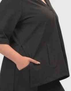 Women Alembika Tops & Tunics<Inhale Hooded Hi-Lo Top, Solid Black
