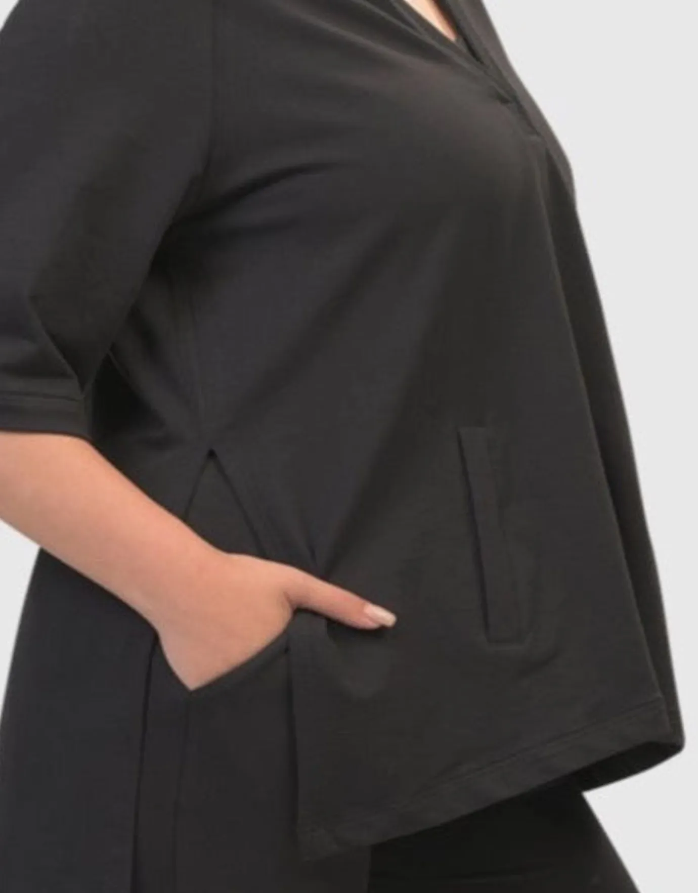 Women Alembika Tops & Tunics<Inhale Hooded Hi-Lo Top, Solid Black